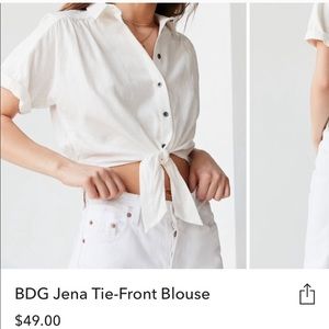 BDG Jena Tie Front Blouse (NWOT)